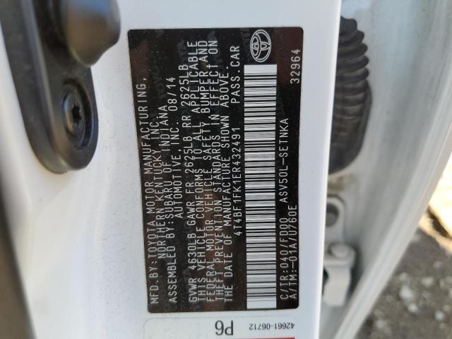 Photo 9 VIN: 4T4BF1FK1ER432491 - TOYOTA CAMRY L 