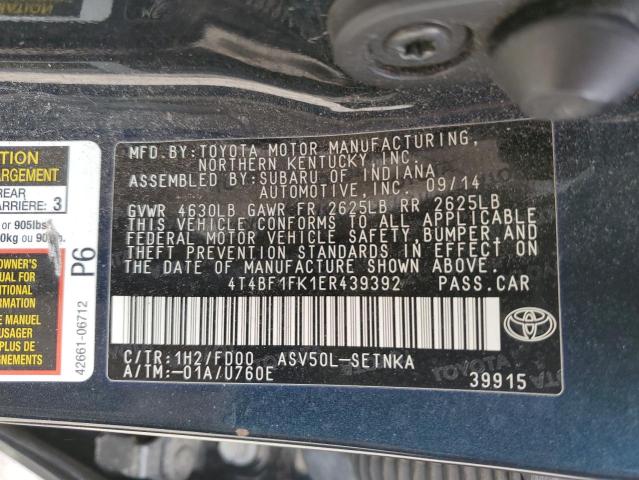 Photo 11 VIN: 4T4BF1FK1ER439392 - TOYOTA CAMRY 