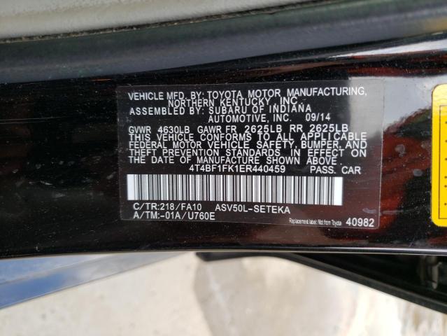 Photo 11 VIN: 4T4BF1FK1ER440459 - TOYOTA CAMRY L 