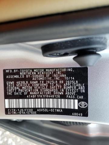 Photo 9 VIN: 4T4BF1FK1FR448126 - TOYOTA CAMRY LE 