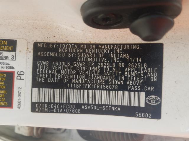 Photo 9 VIN: 4T4BF1FK1FR456078 - TOYOTA CAMRY LE 