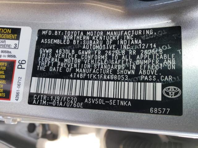 Photo 9 VIN: 4T4BF1FK1FR468053 - TOYOTA CAMRY LE 