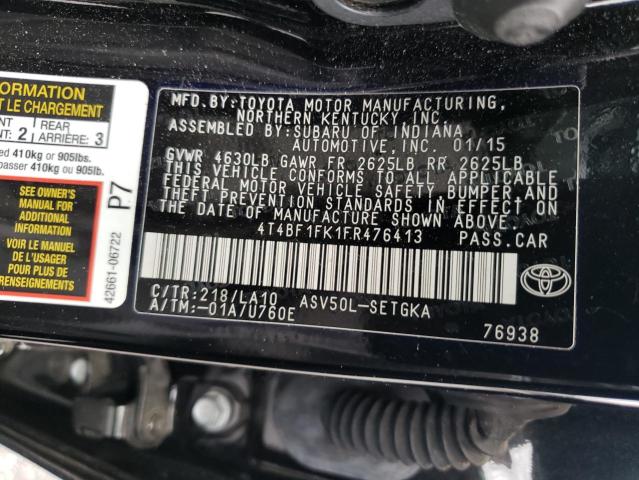 Photo 12 VIN: 4T4BF1FK1FR476413 - TOYOTA CAMRY LE 