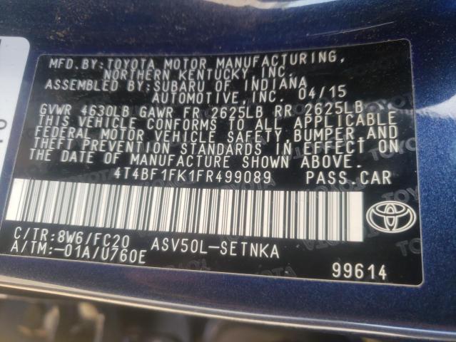 Photo 9 VIN: 4T4BF1FK1FR499089 - TOYOTA CAMRY 