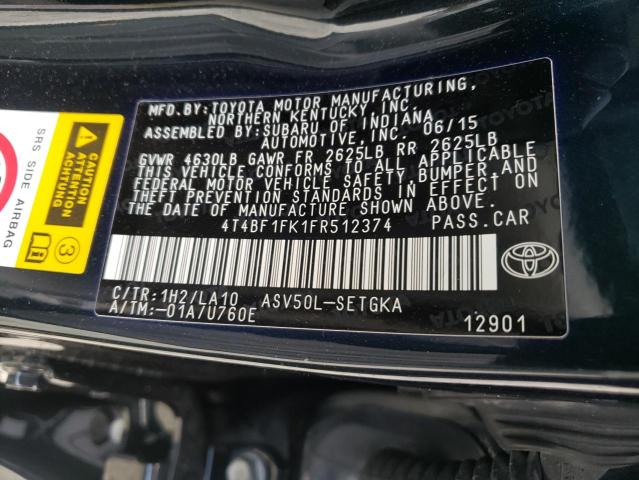 Photo 9 VIN: 4T4BF1FK1FR512374 - TOYOTA CAMRY LE 