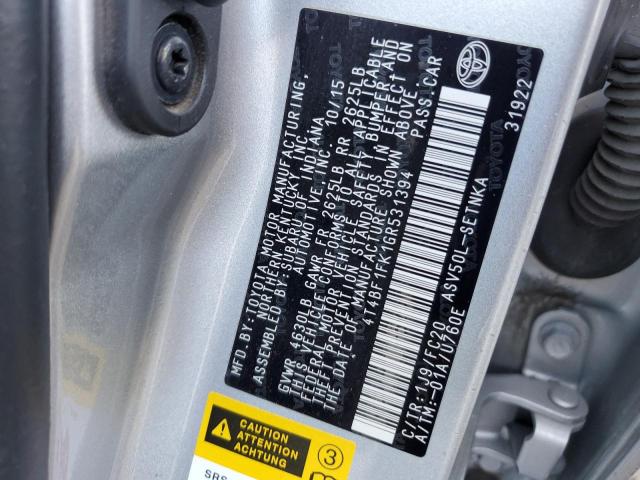 Photo 11 VIN: 4T4BF1FK1GR531394 - TOYOTA CAMRY 