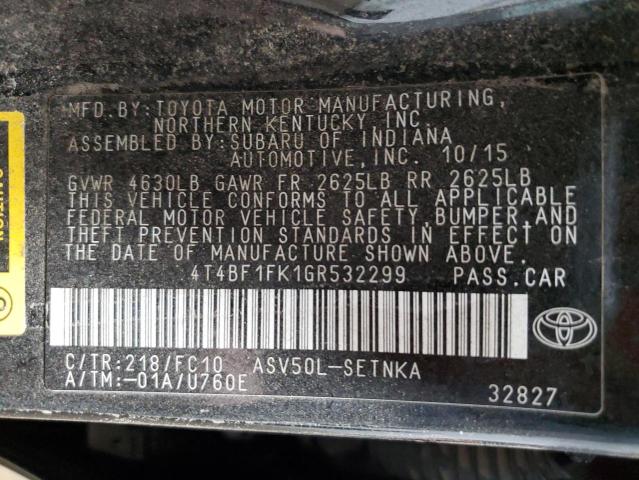 Photo 11 VIN: 4T4BF1FK1GR532299 - TOYOTA CAMRY LE 