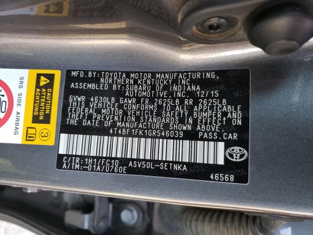 Photo 11 VIN: 4T4BF1FK1GR546039 - TOYOTA CAMRY LE 