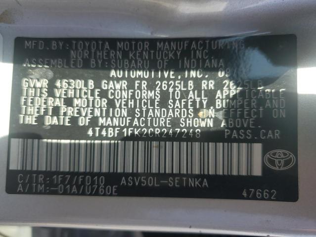 Photo 11 VIN: 4T4BF1FK2CR247248 - TOYOTA CAMRY 