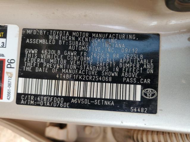 Photo 11 VIN: 4T4BF1FK2CR254068 - TOYOTA CAMRY 