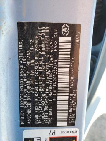 Photo 12 VIN: 4T4BF1FK2CR269248 - TOYOTA CAMRY 