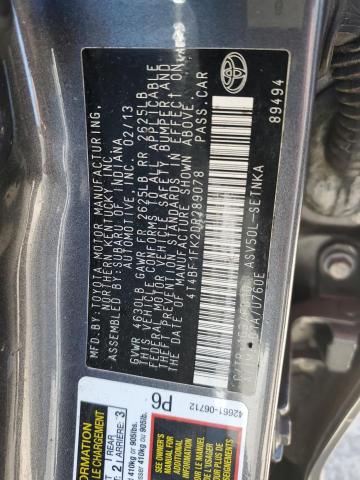 Photo 11 VIN: 4T4BF1FK2DR289078 - TOYOTA CAMRY 