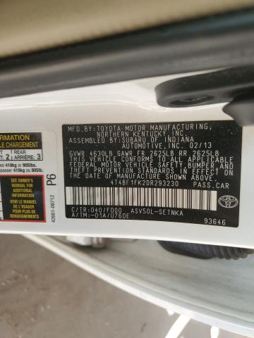 Photo 11 VIN: 4T4BF1FK2DR293230 - TOYOTA CAMRY 