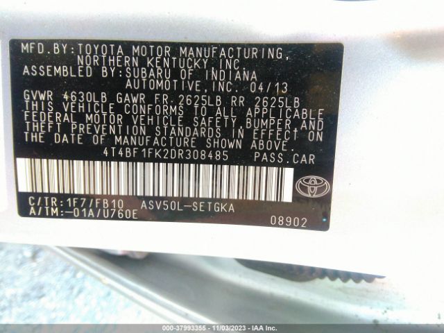 Photo 8 VIN: 4T4BF1FK2DR308485 - TOYOTA CAMRY 