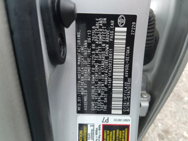 Photo 9 VIN: 4T4BF1FK2DR326811 - TOYOTA CAMRY L 