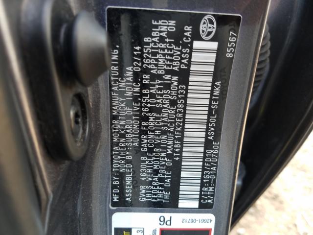 Photo 9 VIN: 4T4BF1FK2ER385133 - TOYOTA CAMRY L 