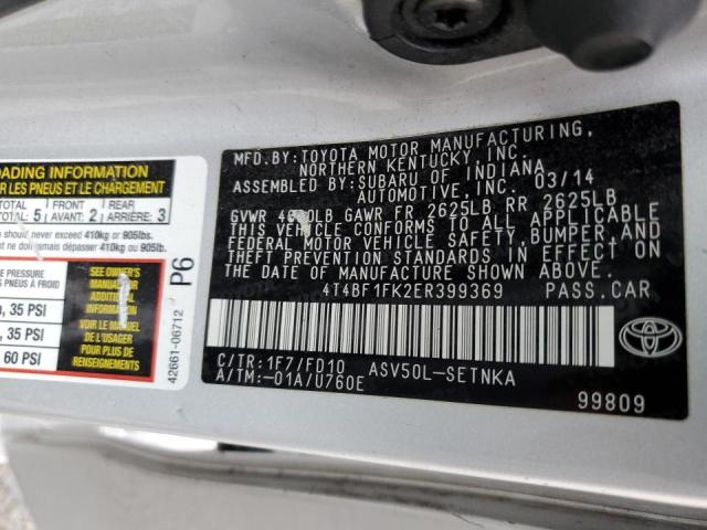 Photo 11 VIN: 4T4BF1FK2ER399369 - TOYOTA CAMRY L 