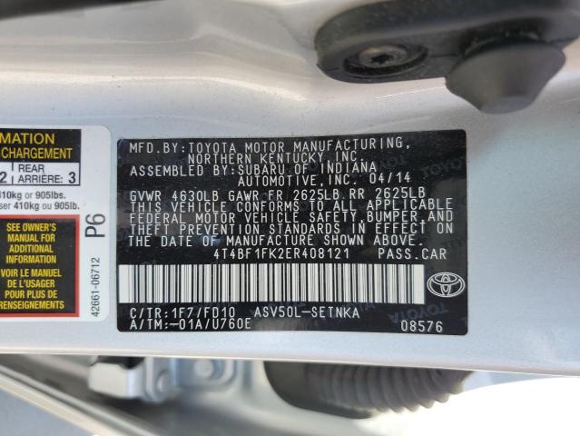 Photo 11 VIN: 4T4BF1FK2ER408121 - TOYOTA CAMRY L 