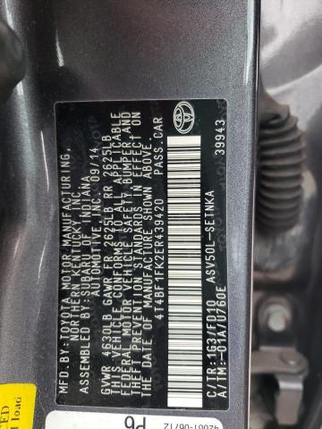 Photo 11 VIN: 4T4BF1FK2ER439420 - TOYOTA CAMRY L 