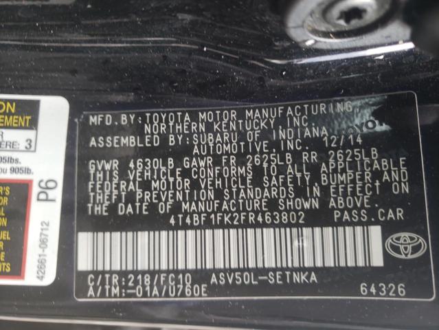 Photo 9 VIN: 4T4BF1FK2FR463802 - TOYOTA CAMRY LE 