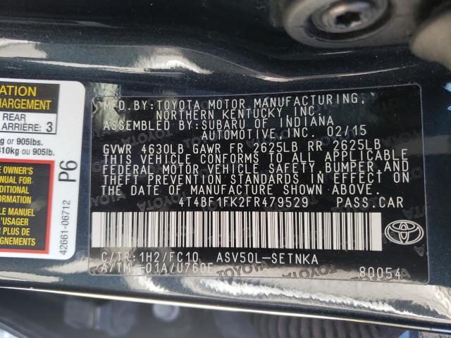 Photo 9 VIN: 4T4BF1FK2FR479529 - TOYOTA CAMRY 