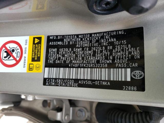 Photo 9 VIN: 4T4BF1FK2GR532358 - TOYOTA CAMRY LE 