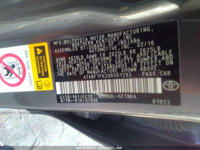 Photo 8 VIN: 4T4BF1FK2GR561293 - TOYOTA CAMRY 