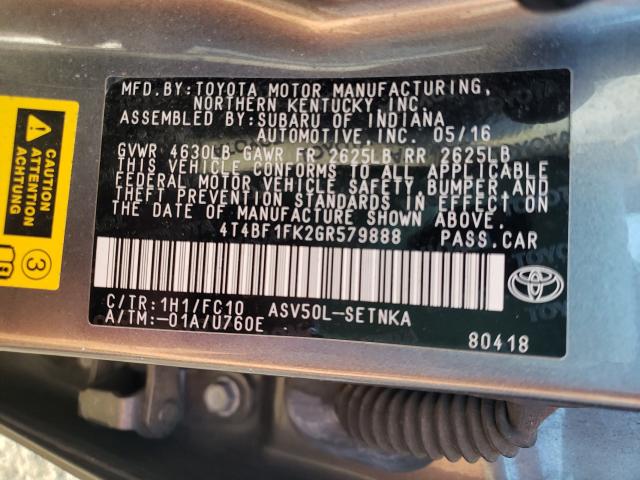 Photo 9 VIN: 4T4BF1FK2GR579888 - TOYOTA CAMRY LE 