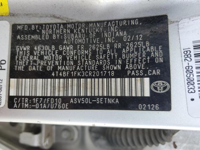 Photo 11 VIN: 4T4BF1FK3CR201718 - TOYOTA CAMRY 