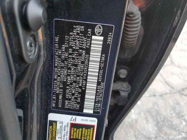 Photo 11 VIN: 4T4BF1FK3CR239420 - TOYOTA CAMRY BASE 