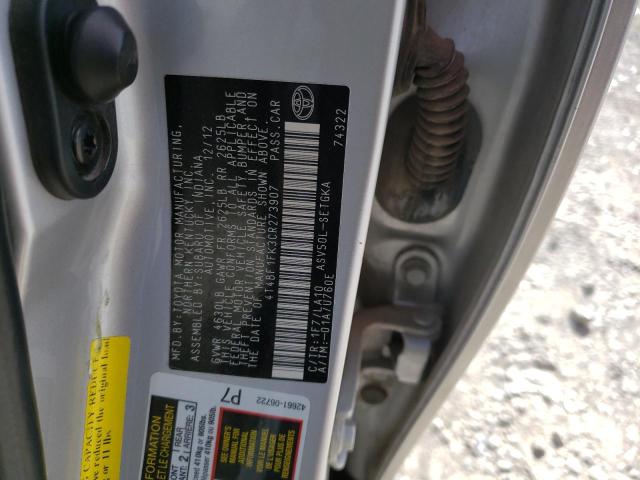 Photo 11 VIN: 4T4BF1FK3CR273907 - TOYOTA CAMRY 