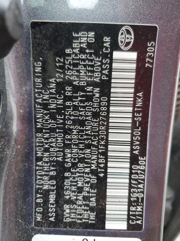 Photo 11 VIN: 4T4BF1FK3DR276890 - TOYOTA CAMRY L 