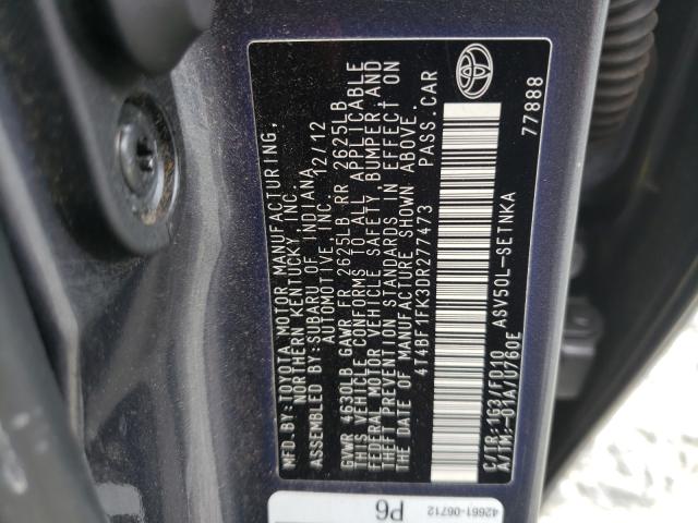 Photo 9 VIN: 4T4BF1FK3DR277473 - TOYOTA CAMRY 