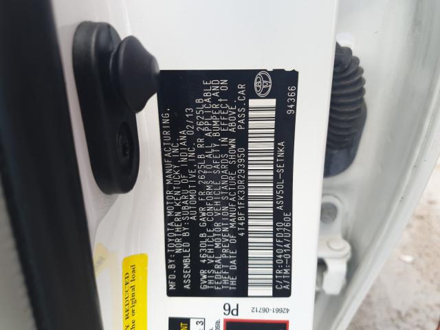 Photo 9 VIN: 4T4BF1FK3DR293950 - TOYOTA CAMRY L 