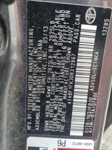 Photo 12 VIN: 4T4BF1FK3DR312867 - TOYOTA CAMRY 