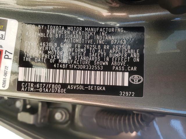 Photo 9 VIN: 4T4BF1FK3DR332553 - TOYOTA CAMRY L 