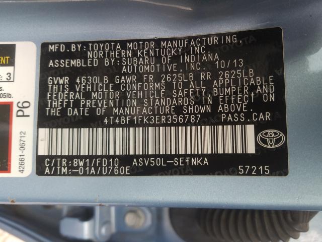 Photo 9 VIN: 4T4BF1FK3ER356787 - TOYOTA CAMRY L 