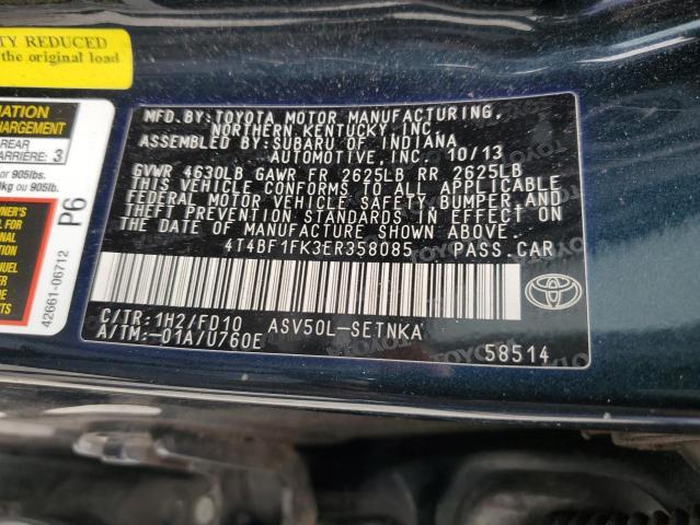 Photo 11 VIN: 4T4BF1FK3ER358085 - TOYOTA CAMRY L 