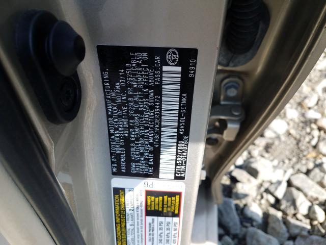 Photo 9 VIN: 4T4BF1FK3ER394472 - TOYOTA CAMRY L 