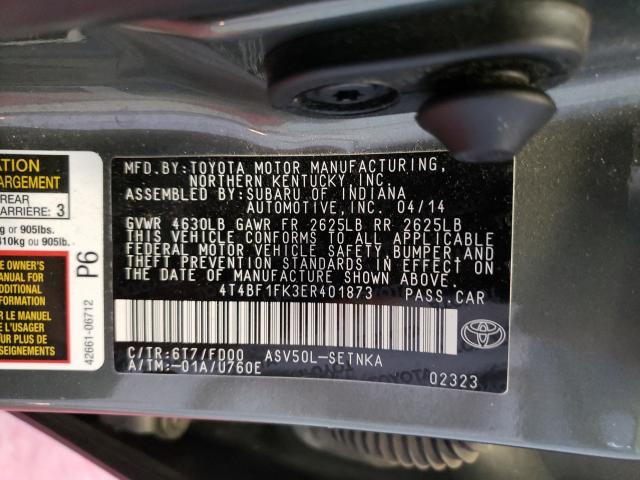 Photo 9 VIN: 4T4BF1FK3ER401873 - TOYOTA CAMRY L 