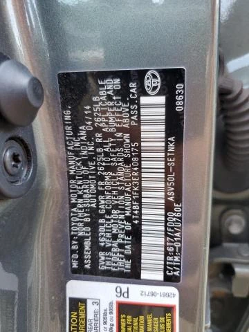 Photo 11 VIN: 4T4BF1FK3ER408175 - TOYOTA CAMRY L 