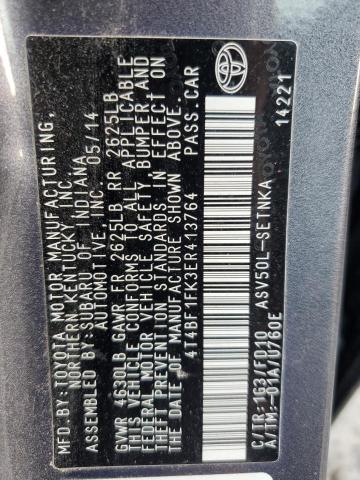 Photo 11 VIN: 4T4BF1FK3ER413764 - TOYOTA CAMRY L 