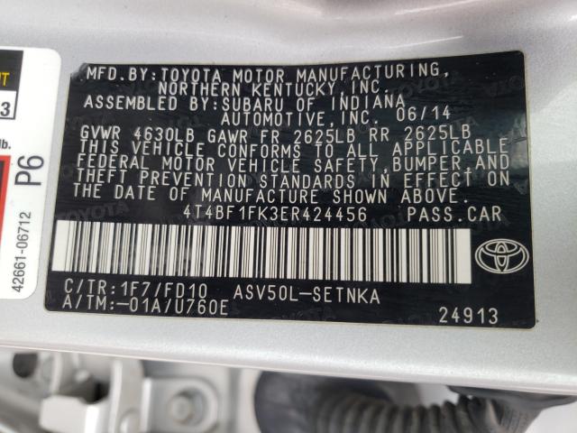 Photo 9 VIN: 4T4BF1FK3ER424456 - TOYOTA CAMRY L 