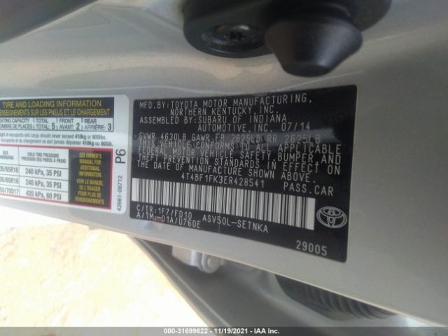 Photo 8 VIN: 4T4BF1FK3ER428541 - TOYOTA CAMRY 