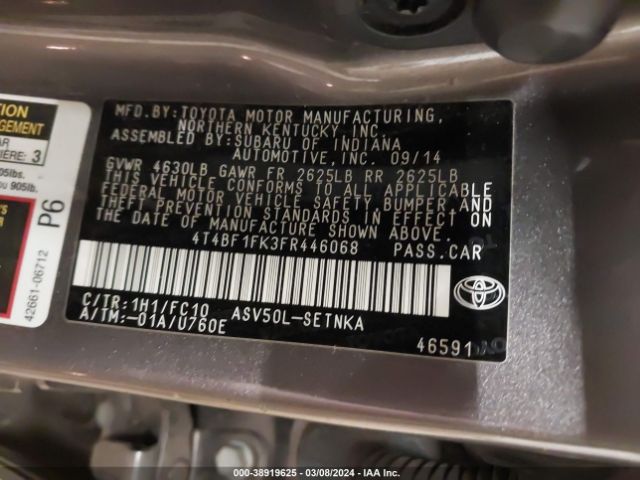 Photo 8 VIN: 4T4BF1FK3FR446068 - TOYOTA CAMRY 