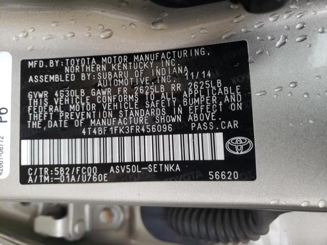 Photo 9 VIN: 4T4BF1FK3FR456096 - TOYOTA CAMRY LE 