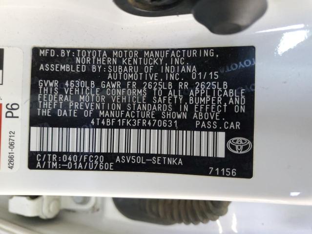 Photo 11 VIN: 4T4BF1FK3FR470631 - TOYOTA CAMRY LE 