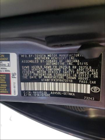 Photo 9 VIN: 4T4BF1FK3FR472718 - TOYOTA CAMRY LE 