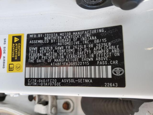 Photo 11 VIN: 4T4BF1FK3GR522115 - TOYOTA CAMRY 