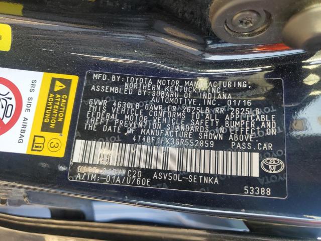 Photo 12 VIN: 4T4BF1FK3GR552859 - TOYOTA CAMRY LE 